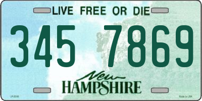 NH license plate 3457869