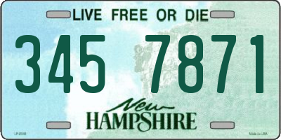 NH license plate 3457871