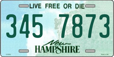 NH license plate 3457873