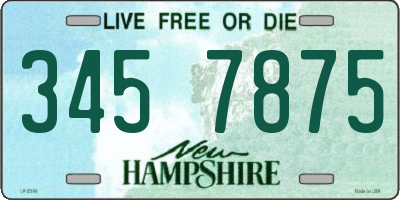 NH license plate 3457875