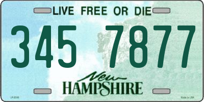 NH license plate 3457877