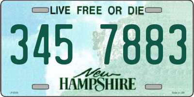 NH license plate 3457883