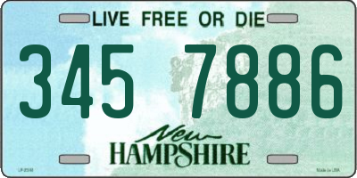 NH license plate 3457886