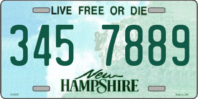 NH license plate 3457889