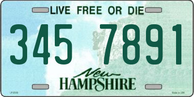 NH license plate 3457891