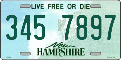 NH license plate 3457897
