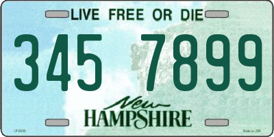 NH license plate 3457899