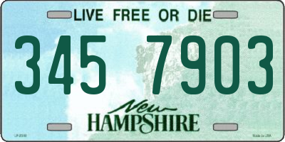 NH license plate 3457903