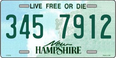 NH license plate 3457912