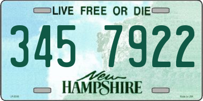 NH license plate 3457922