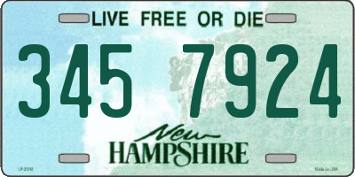 NH license plate 3457924