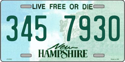 NH license plate 3457930