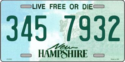 NH license plate 3457932