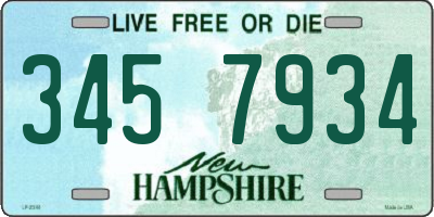 NH license plate 3457934