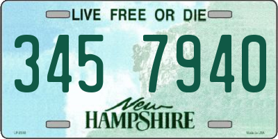 NH license plate 3457940