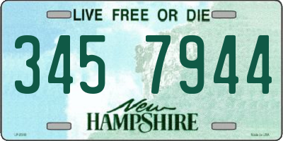 NH license plate 3457944