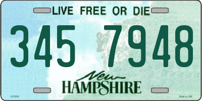 NH license plate 3457948