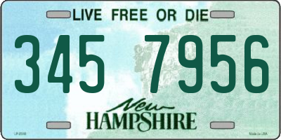 NH license plate 3457956