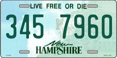 NH license plate 3457960