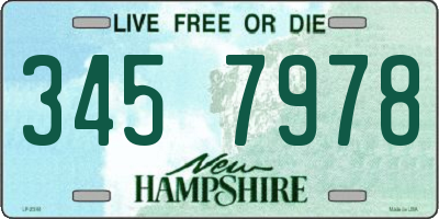 NH license plate 3457978