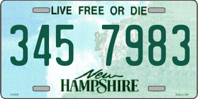 NH license plate 3457983