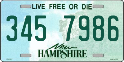 NH license plate 3457986
