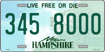 NH license plate 3458000