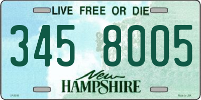 NH license plate 3458005