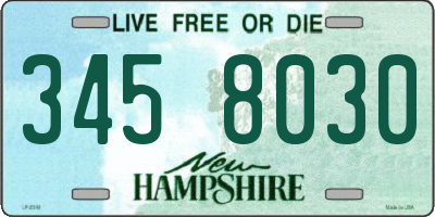 NH license plate 3458030