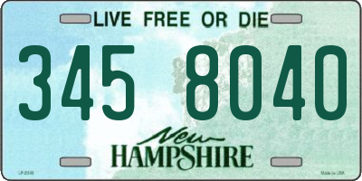 NH license plate 3458040