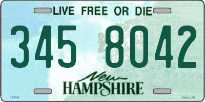 NH license plate 3458042