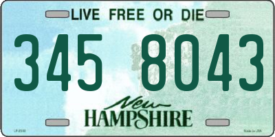 NH license plate 3458043