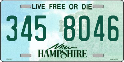 NH license plate 3458046