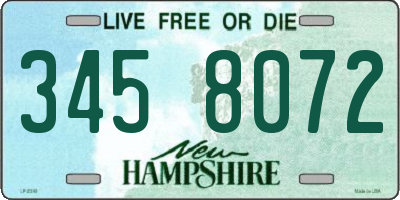 NH license plate 3458072