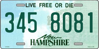 NH license plate 3458081