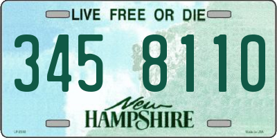 NH license plate 3458110