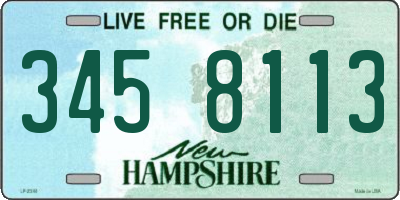NH license plate 3458113
