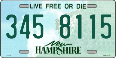 NH license plate 3458115