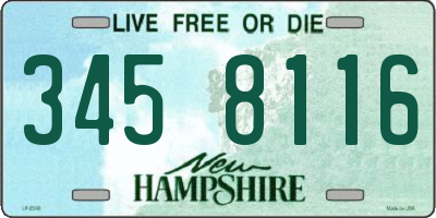 NH license plate 3458116