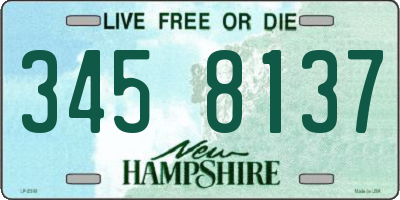 NH license plate 3458137