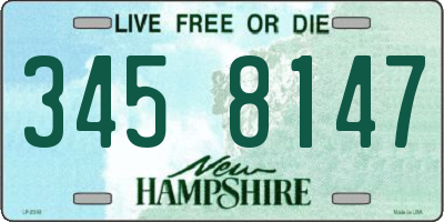 NH license plate 3458147