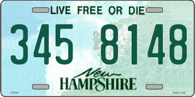 NH license plate 3458148