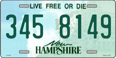 NH license plate 3458149
