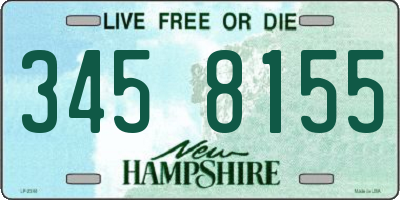 NH license plate 3458155