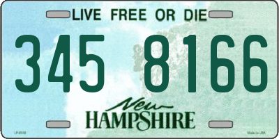 NH license plate 3458166