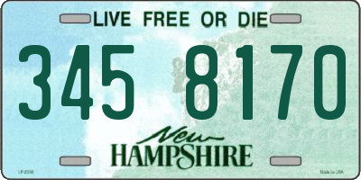 NH license plate 3458170