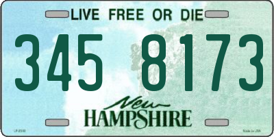 NH license plate 3458173