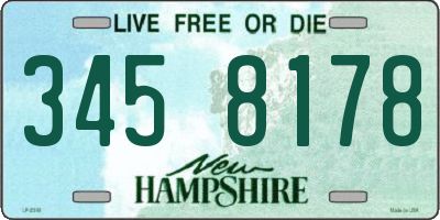 NH license plate 3458178
