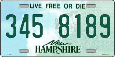 NH license plate 3458189