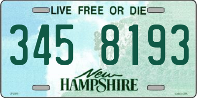 NH license plate 3458193
